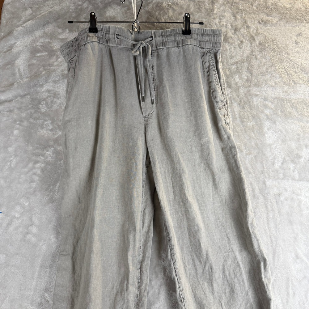 James Perse Relaxed Linen Mens‎ Light Grey Linen Blend Casual Pants Trousers